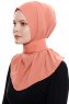 Narin - Hijab Crepe Pratique One-Piece Saumon