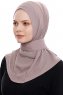 Narin - Hijab Crepe Pratique One-Piece Taupe Foncé
