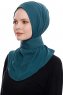 Narin - Hijab Crepe Pratique One-Piece Vert Foncé