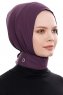Narin - Hijab Crepe Pratique One-Piece Violet Foncé