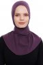 Narin - Hijab Crepe Pratique One-Piece Violet Foncé