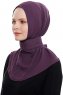 Narin - Hijab Crepe Pratique One-Piece Violet Foncé