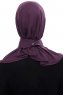 Narin - Hijab Crepe Pratique One-Piece Violet Foncé