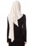 Naz - Hijab Pratique One-Piece Beige Clair & Crème - Ecardin
