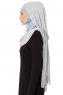 Naz - Hijab Pratique One-Piece Gris Clair & Bleu Clair - Ecardin