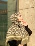 Nona - Hijab A Motifs En Coton Kaki - Mirach