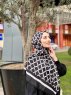 Nona - Hijab A Motifs En Coton Noir - Mirach