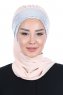 Olga - Hijab Pratique Beige & Argent