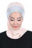 Olga - Hijab Pratique Beige & Argent
