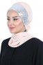 Olga - Hijab Pratique Beige & Argent