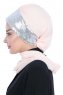 Olga - Hijab Pratique Beige & Argent