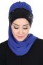 Olga - Hijab Pratique Bleu & Noir