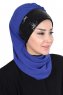 Olga - Hijab Pratique Bleu & Noir
