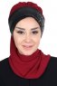Olga - Hijab Pratique Bordeaux & Noir