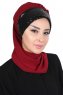 Olga - Hijab Pratique Bordeaux & Noir