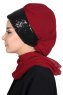 Olga - Hijab Pratique Bordeaux & Noir