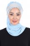 Olga - Hijab Pratique Bleu Clair & Argent