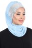 Olga - Hijab Pratique Bleu Clair & Argent