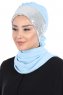 Olga - Hijab Pratique Bleu Clair & Argent