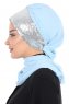 Olga - Hijab Pratique Bleu Clair & Argent