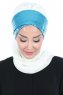 Olga - Hijab Pratique Blanc Cassé & Bleu