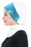 Olga - Hijab Pratique Blanc Cassé & Bleu