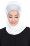 Olga - Hijab Pratique Blanc Cassé & Argent