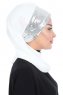 Olga - Hijab Pratique Blanc Cassé & Argent