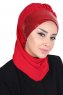 Olga - Hijab Pratique Rouge & Rouge