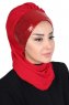 Olga - Hijab Pratique Rouge & Rouge