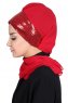 Olga - Hijab Pratique Rouge & Rouge