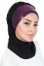 Olga - Hijab Pratique Noir & Fuchsia