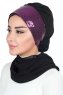 Olga - Hijab Pratique Noir & Fuchsia