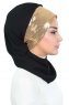 Olga - Hijab Pratique Noir & Gold