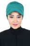 Sandra - Turban En Coton Vert Foncé - Ayse Turban