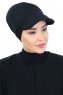 Sandra - Turban En Coton Noir - Ayse Turban