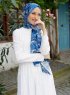 Yumna - Hijab à Motifs Bleu Marin