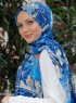 Yumna - Hijab à Motifs Bleu Marin