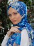Yumna - Hijab à Motifs Bleu Marin