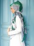 Yumna - Hijab à Motifs Vert Foncé