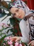 Yumna - Hijab à Motifs Marron Clair