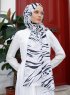 Yumna - Hijab à Motifs Noir