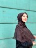 Tahia - Hijab A Motifs En Crêpe Noir - Mirach