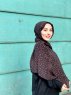 Tahia - Hijab A Motifs En Crêpe Noir - Mirach