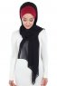 Vera - Hijab Chiffon Pratique Bordeaux & Noir