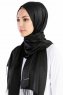 Verda Svart Satin Hijab Sjal Madame Polo 130008-2