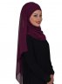 Viola Plommon Chiffon Hijab Ayse Turban 325515-2