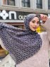 Wahida - Hijab A Motifs En Coton Noir - Mirach