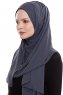 Yara - Hijab Crepe Pratique One-Piece Anthracite