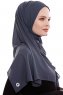 Yara - Hijab Crepe Pratique One-Piece Anthracite